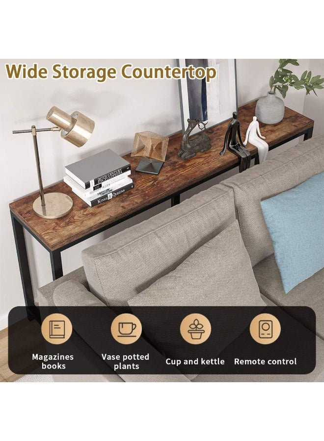 شويوين طاولة كونسول من تشويوين، طاولة ضيقة، طاولة جانبية جدارية للممر، رف تخزين قائم، تخزين أريكة عصري طويل، طاولة عرض، مناسبة للردهة، غرفة النوم، غرفة المعيشة 180*30*75 سم - Image 4